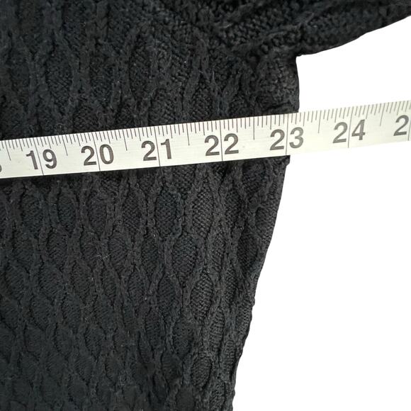 Lilly Pulitzer Sweater Dress XL Black Textured Cable Knit Button Cuffs Preppy - Picture 8 of 15